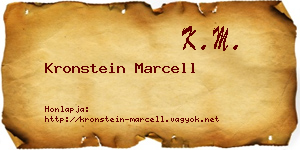 Kronstein Marcell névjegykártya