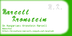 marcell kronstein business card